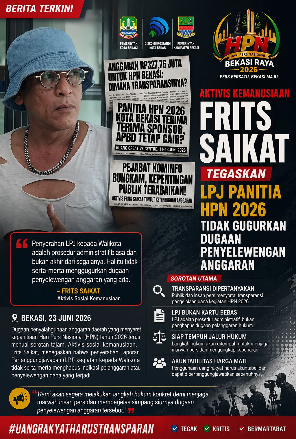 LIN Bekasi: "Mantan Ketua Panitia HPN, Mulutmu Harimaumu", APH Diminta Menindaklanjuti Laporan Dugaan Penyimpangan whatsapp image 2026 06 27 at 12.14.46